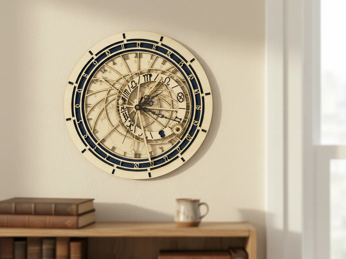 Wall Clock with Zodiac Design wall clock design