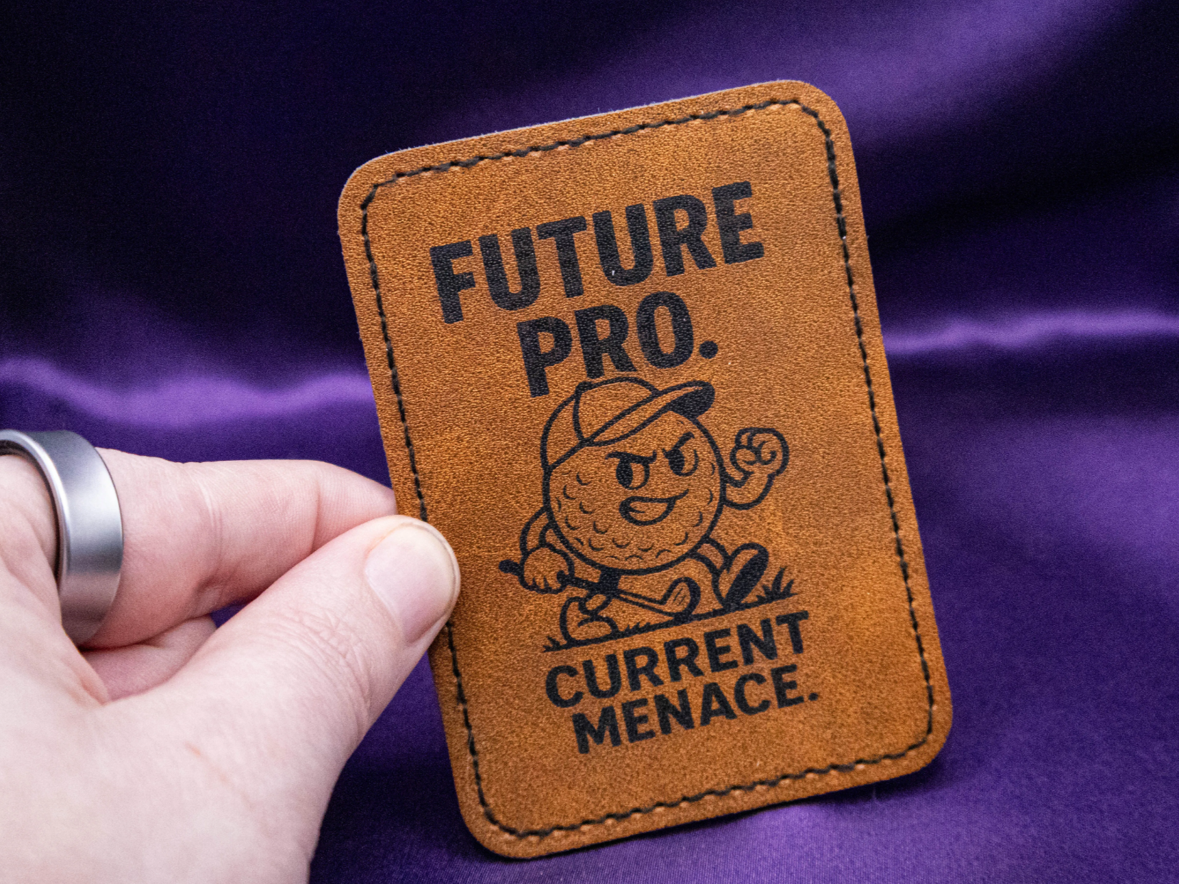 "Future Pro, Current Menace" Golf Patch gift for him design