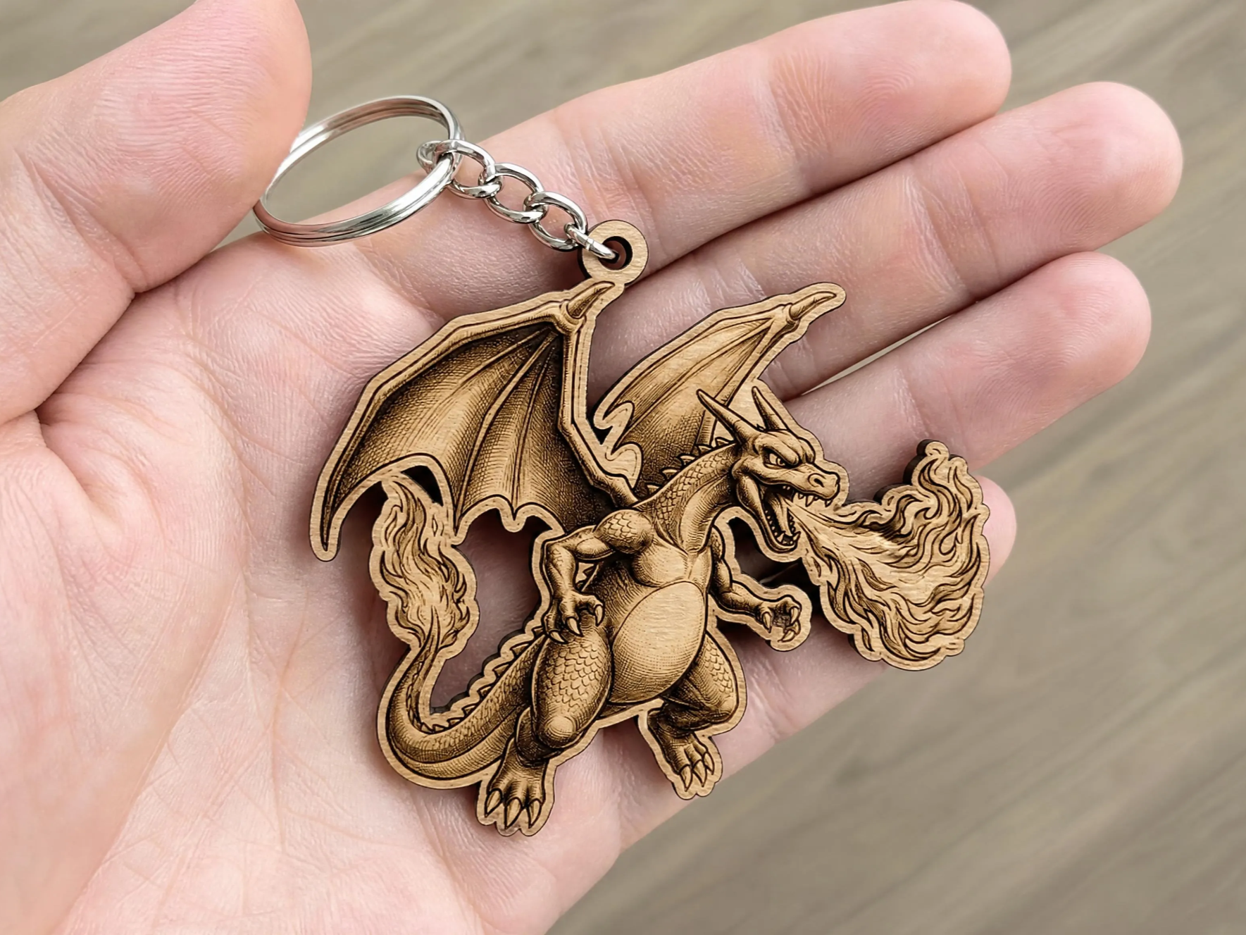 Charizard Wood Keychain pokemon keychain idea