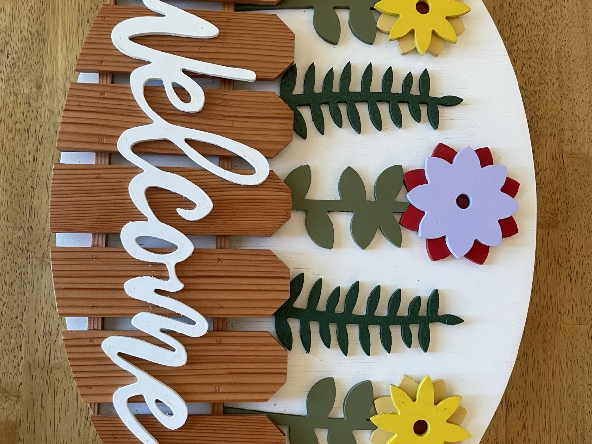 Floral "Welcome" Door Sign for Grandma gift design