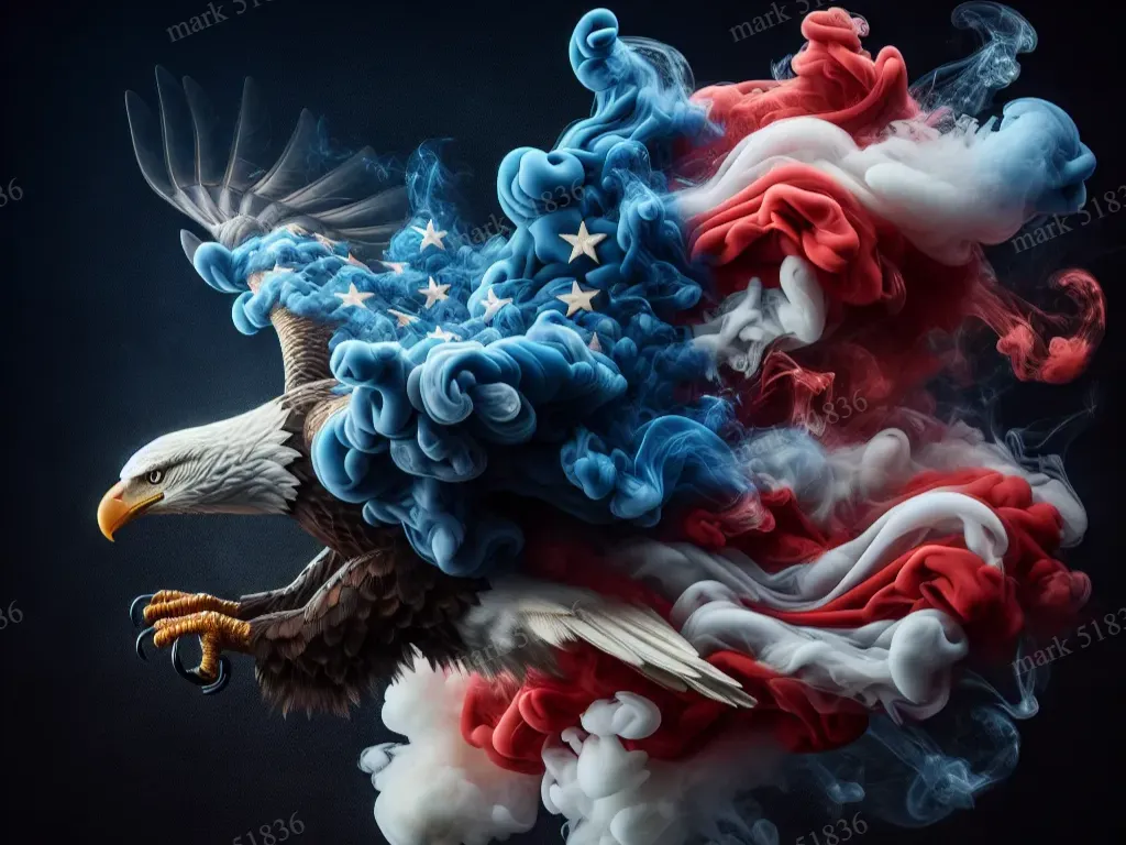 Bald Eagle red white and blue — free patriotic laser/print project file on Atomm