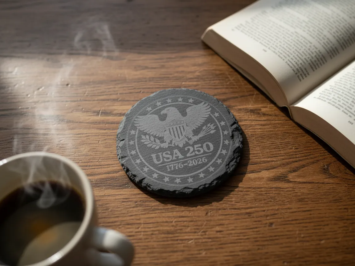 250th USA Slate Coaster — free patriotic laser/print project file on Atomm