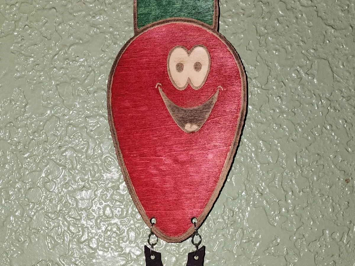 Hanging Lightbulb with Legs ceiling Christmas decoration idea