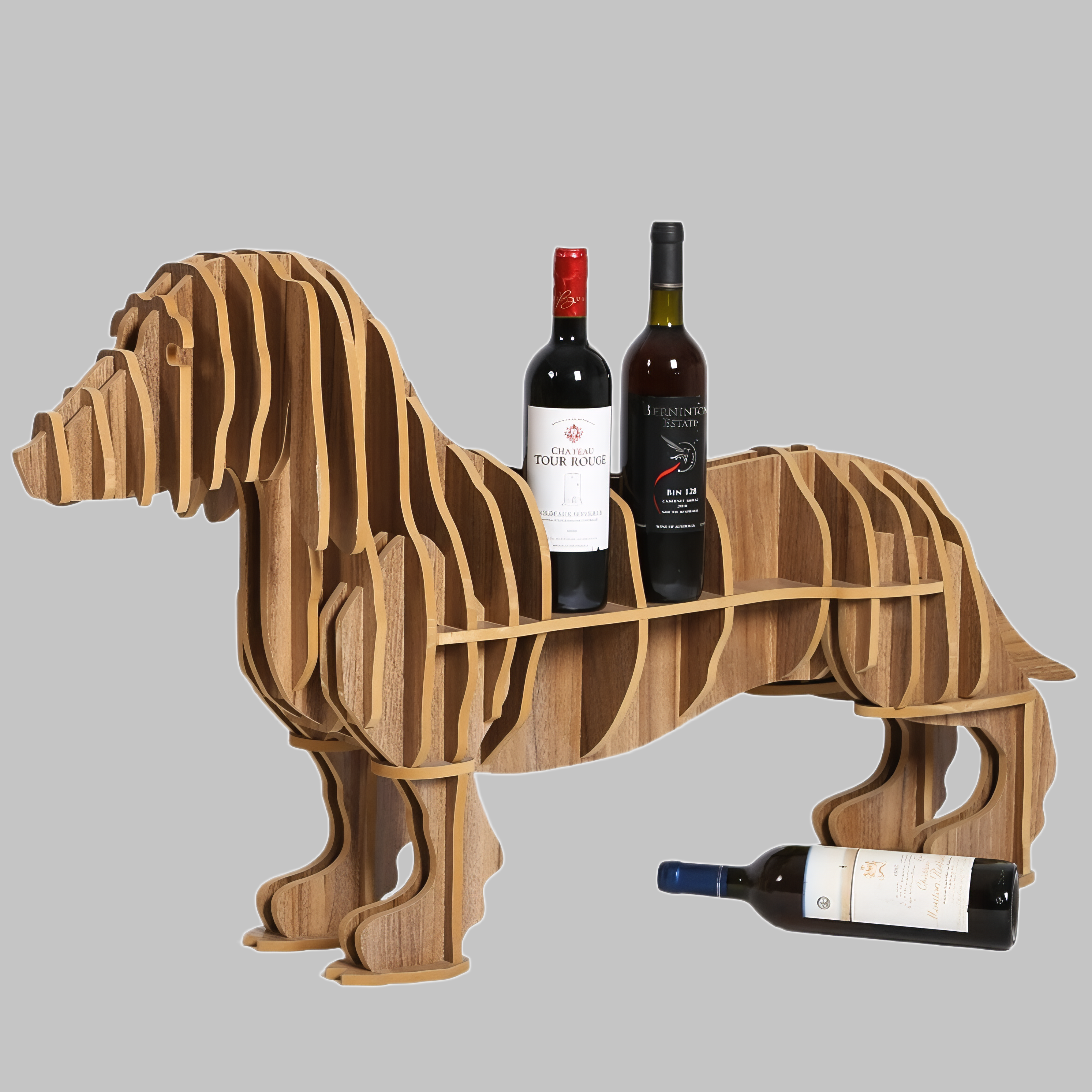 Laser Cut Dachshund Dog Wine Rack gift design