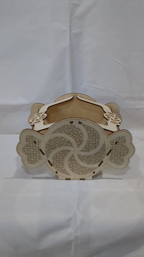 [Laser cut and engrave] Christmas Gift Basket Candy Laser Cut Design, SVG DXF Vector Template, Greeting XMAS Decor