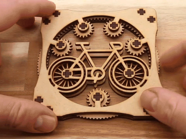 [Laser cut and engrave] Kinetic Coasters SET 1-Hand Spinner - Fidget Spinner - Laser Cut Files