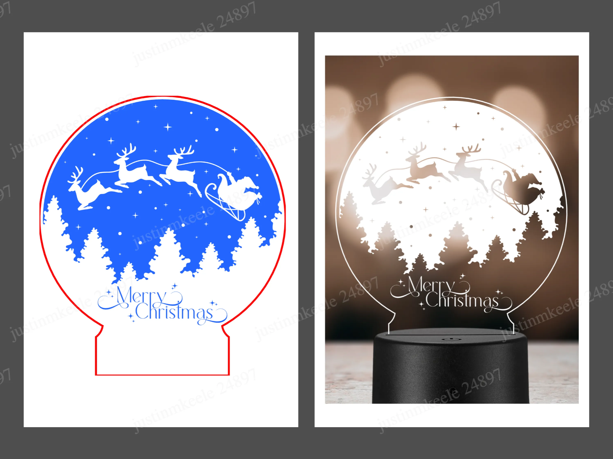 LED Cutout Ornament light up Christmas tree ornament idea