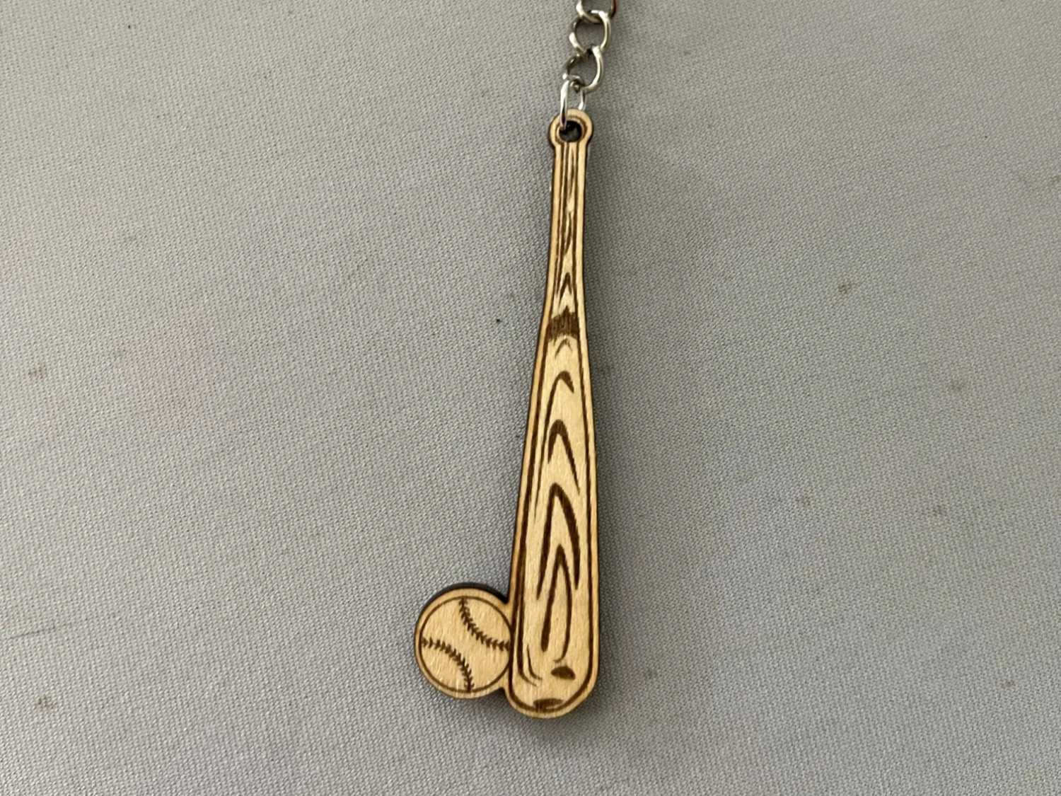 Wooden Keychains Baseball bat and ball sports keychain design