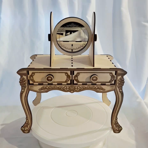 [Laser cut and engrave] Coiffeuse miniature avec miroir pour rangement de bijoux