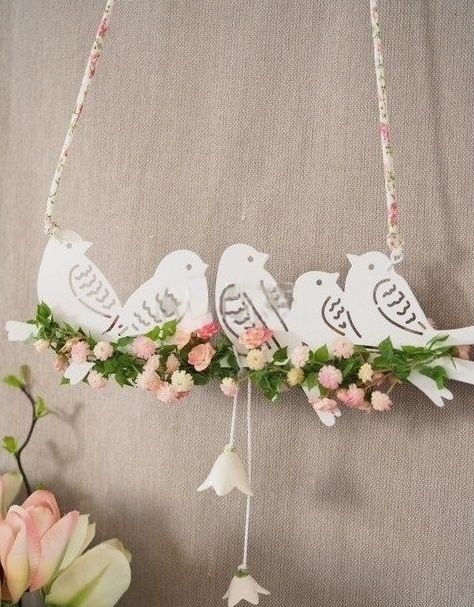 Handcrafted Bird & Flowers Hanging Decor birthday gift for mom idea
