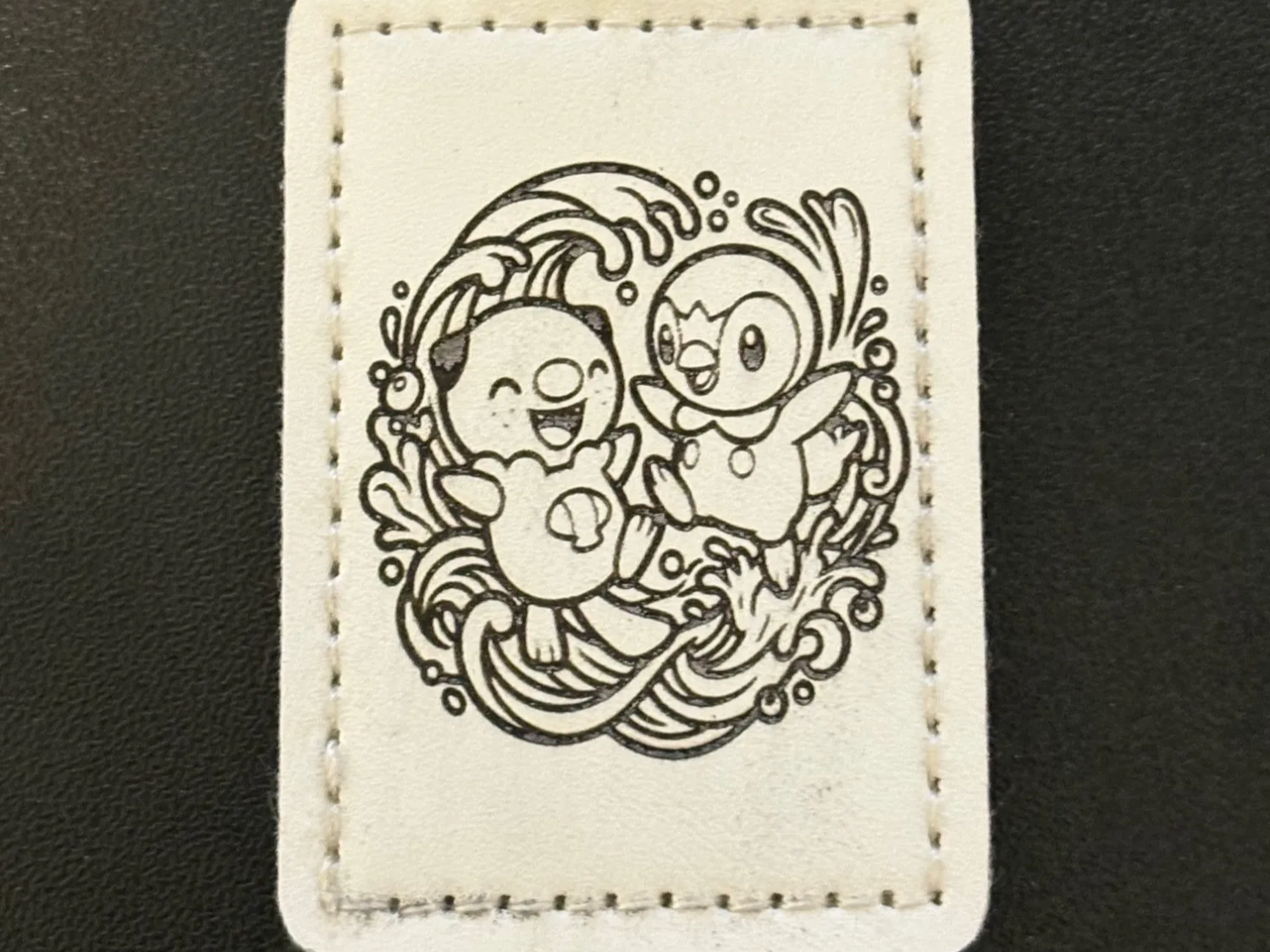 Oshawott & Piplup Leather Keychain pokemon keychain idea