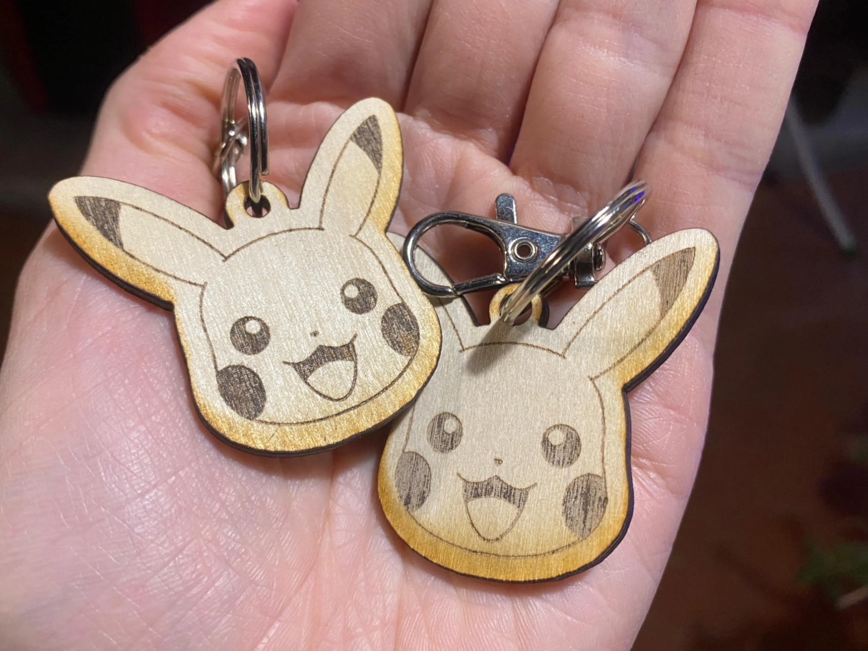 Wooden Pikachu Keychain pokemon keychain idea