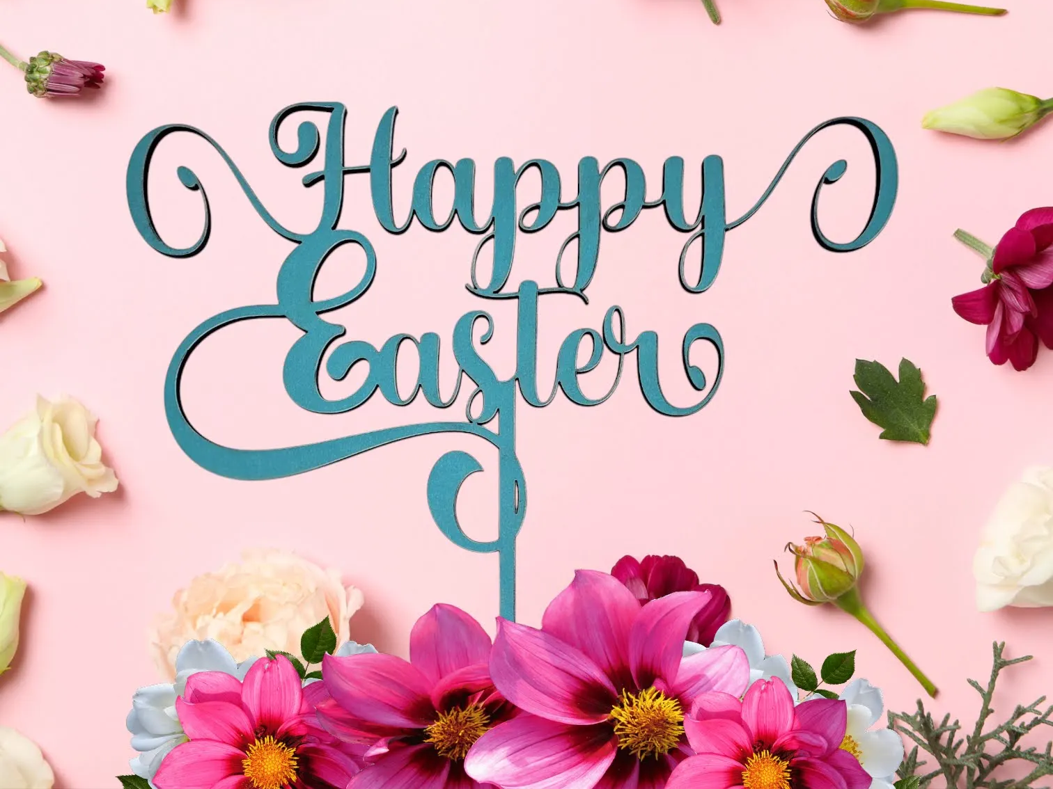 Happy Easter cake topper stake