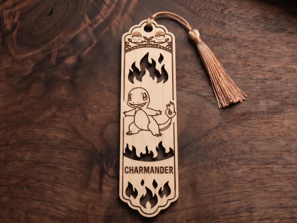 Charmander Pokémon Wooden Bookmark bookmark design