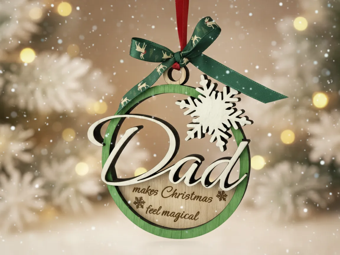 3-Layered Ornament: Dad father's day gift design