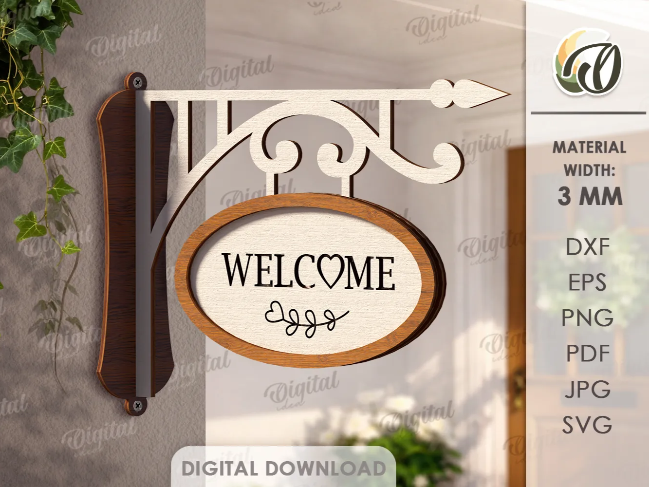 3D Welcome home sign