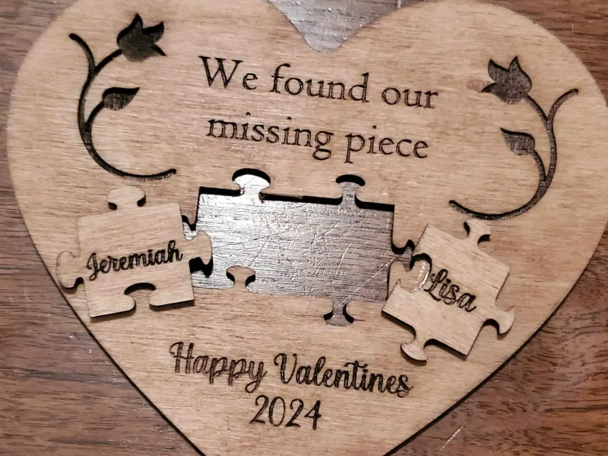 Missing Piece Puzzle Heart valentines day gift design