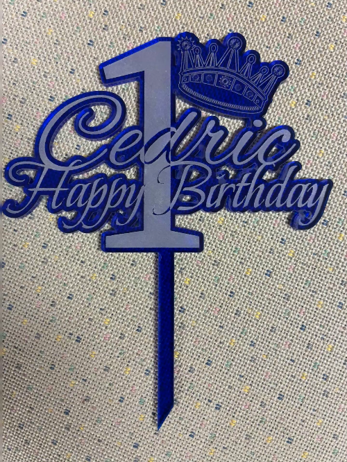 [Laser cut and engrave] Cake Topper for Cedric 1 Birthday
