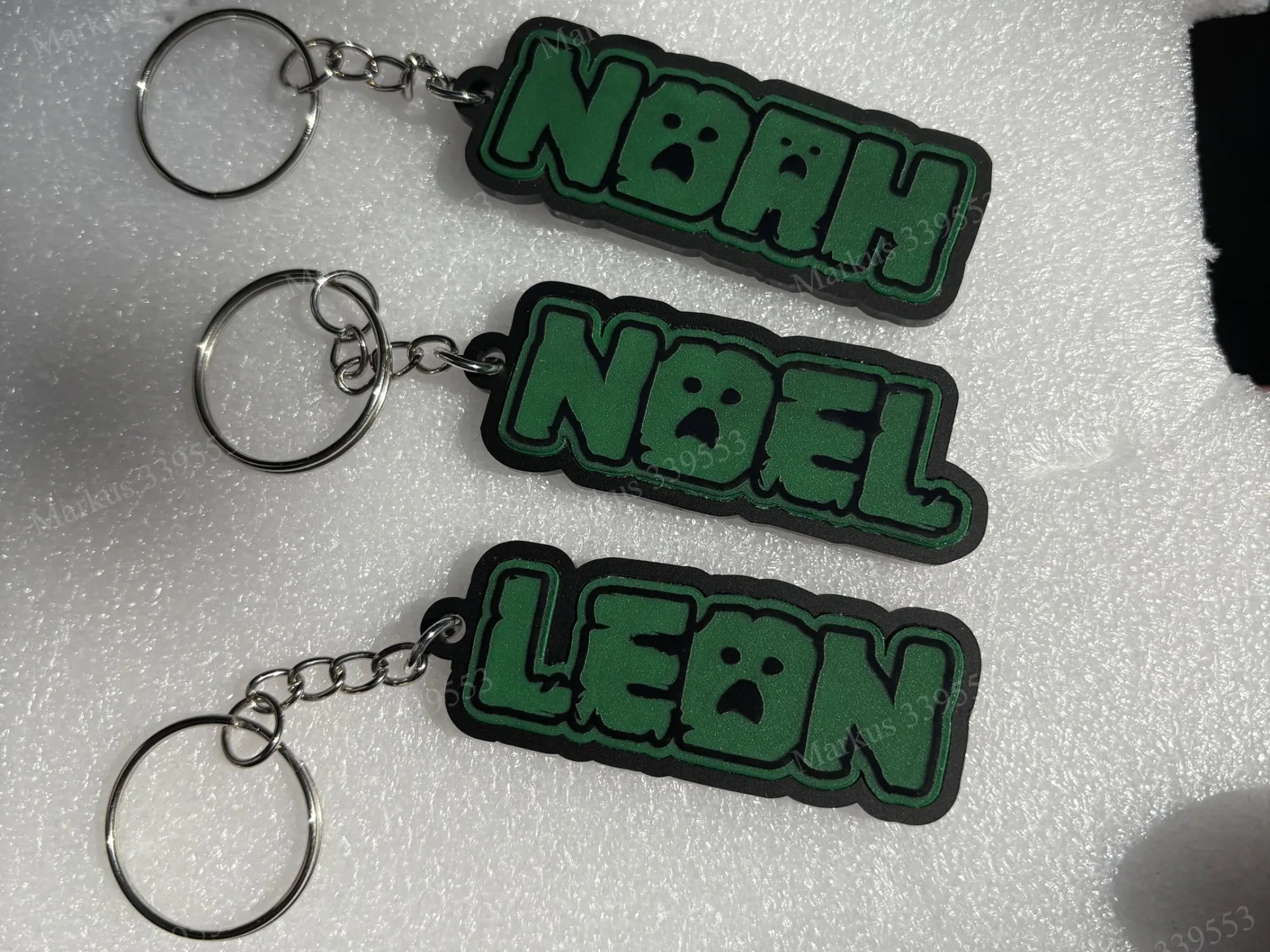 Portachiavi badge nome personalizzato stile blocco