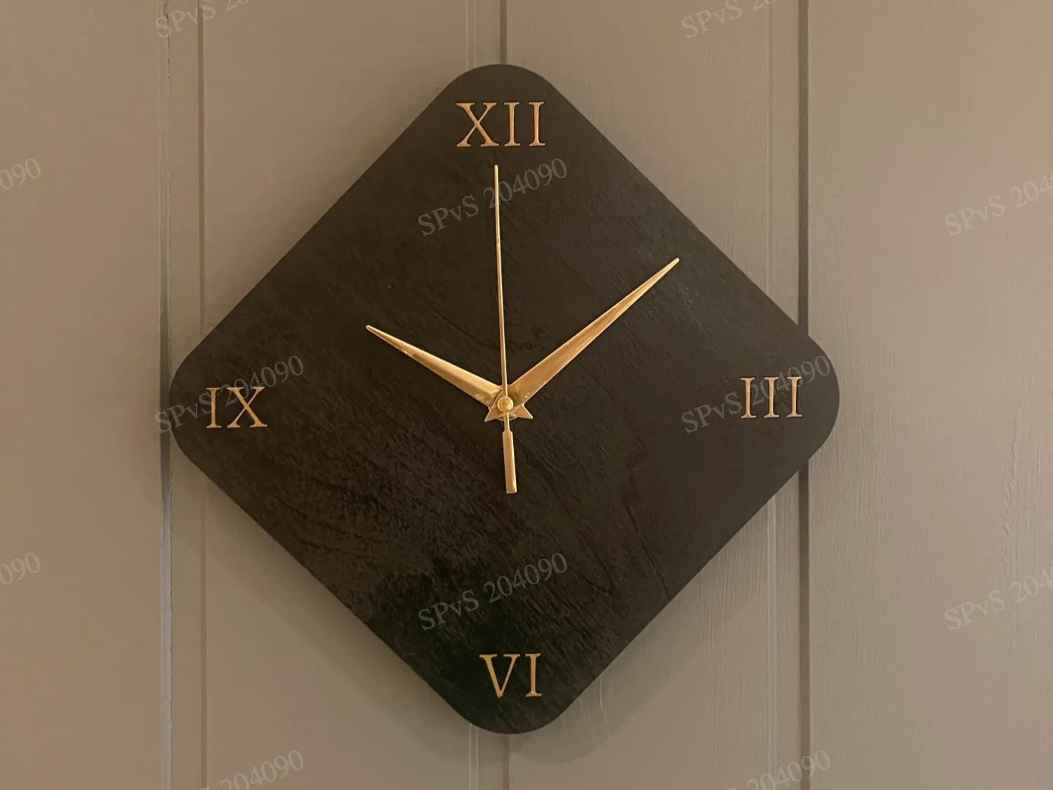 Black & Gold Roman Square Clock laser cut modern wall clock idea