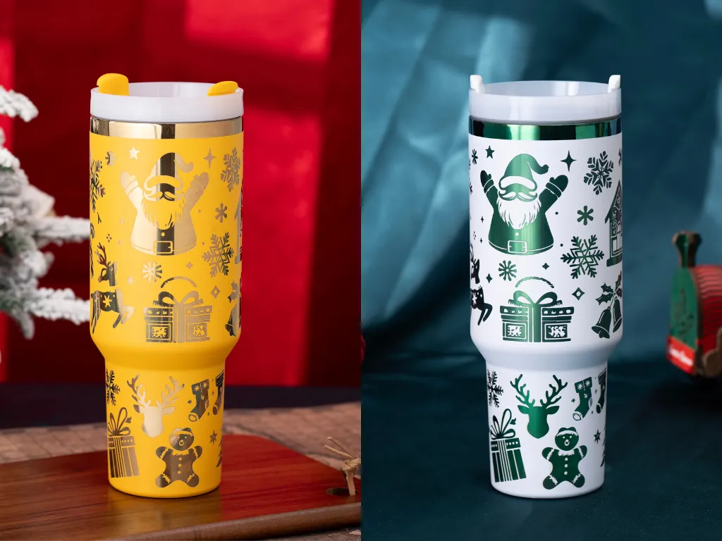 Tumbler Buon Natale con incisione festiva