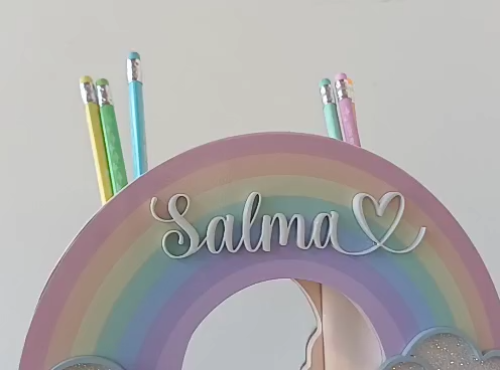 [Laser cut and engrave] Rainbow and clouds organizer