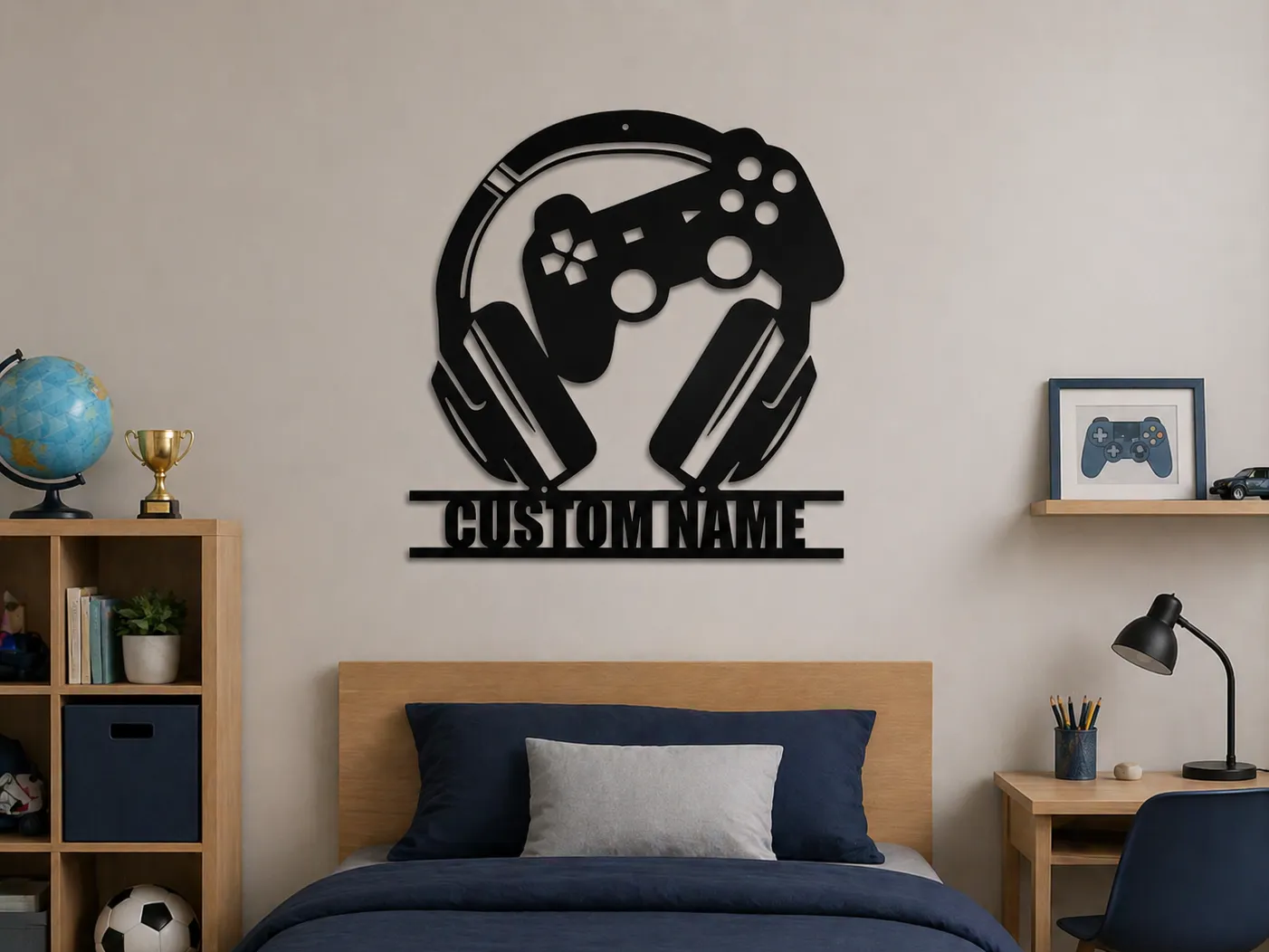 Custom Gamer Name Sign Wall Art gift for teens idea