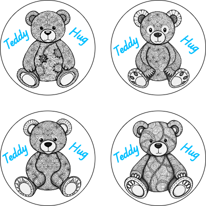 teddy hug bag tag-key ring.xcs