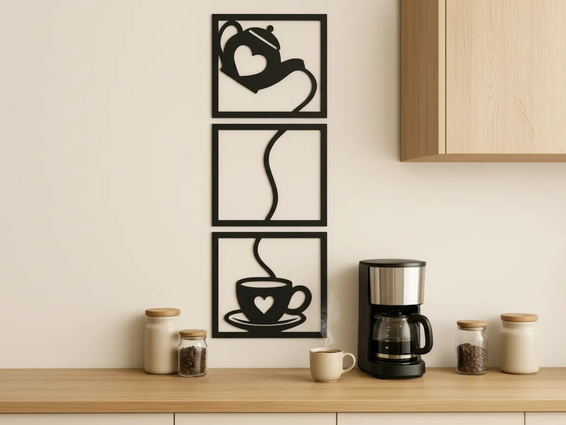 Coffee Teapot and Cup Wall Art kitchen wall art and decor idea