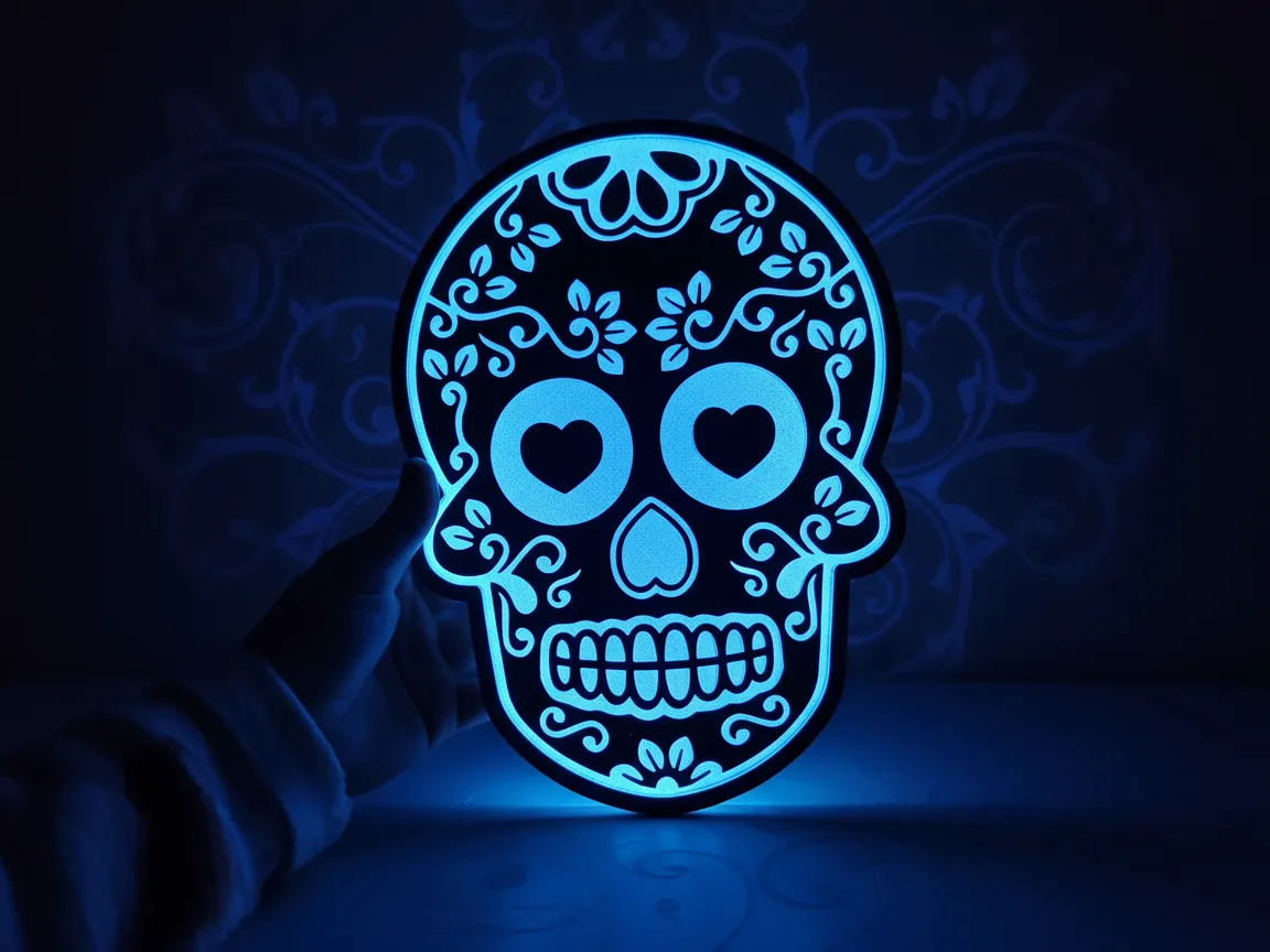 Skull Dia de los Muertos Multicolor LED sugar skull dia de los muertos design