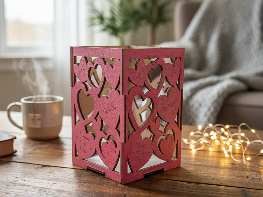 Happy Valentine's Day Heart Cutout Lantern valentines day gift for men design