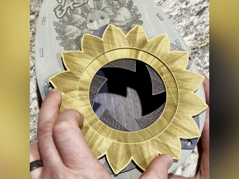 Easter Gift Box or Easter Egg Basket with Mechanical Sunflower