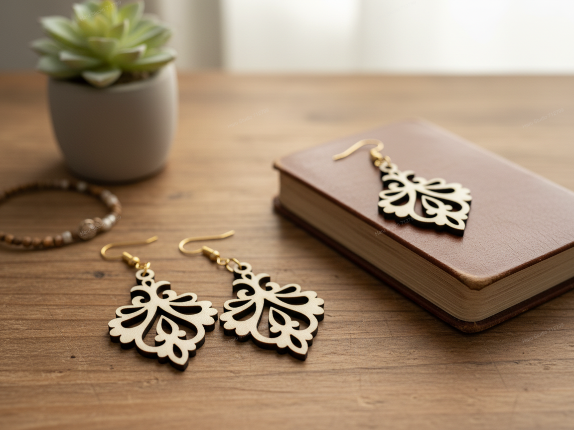 Filigree Pattern Drop Earrings with Ornate Cutout Detail earring design