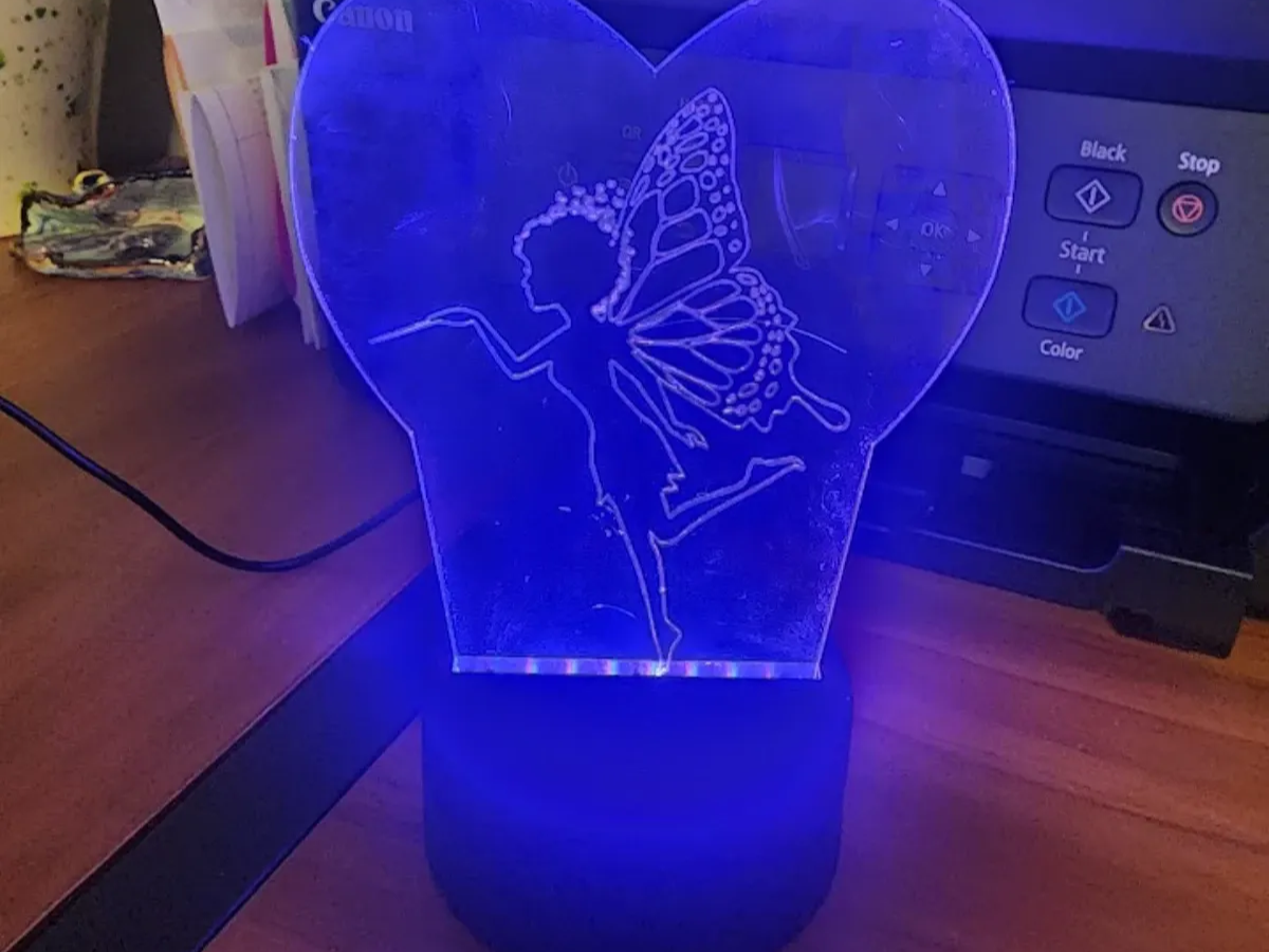 Acrylic Night Light laser-cut night lamp idea