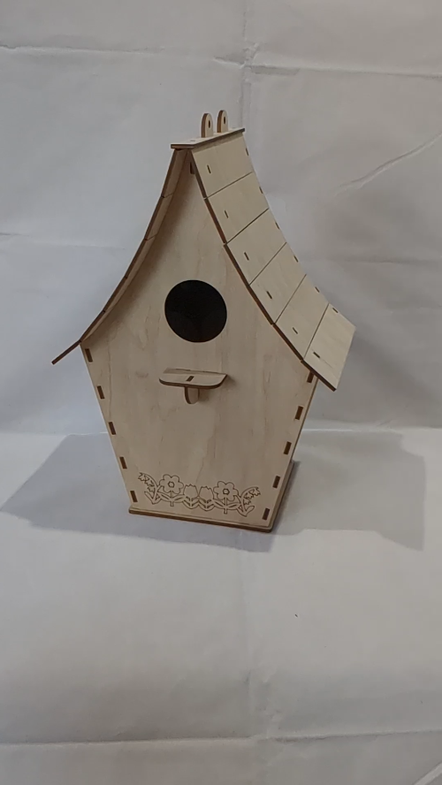 [Laser cut and engrave] Gift bird house, garden decor, laser cutting design. Garden houses, pattern cutting, laser cut template. Flowers engraving, cut model, wall decor.
