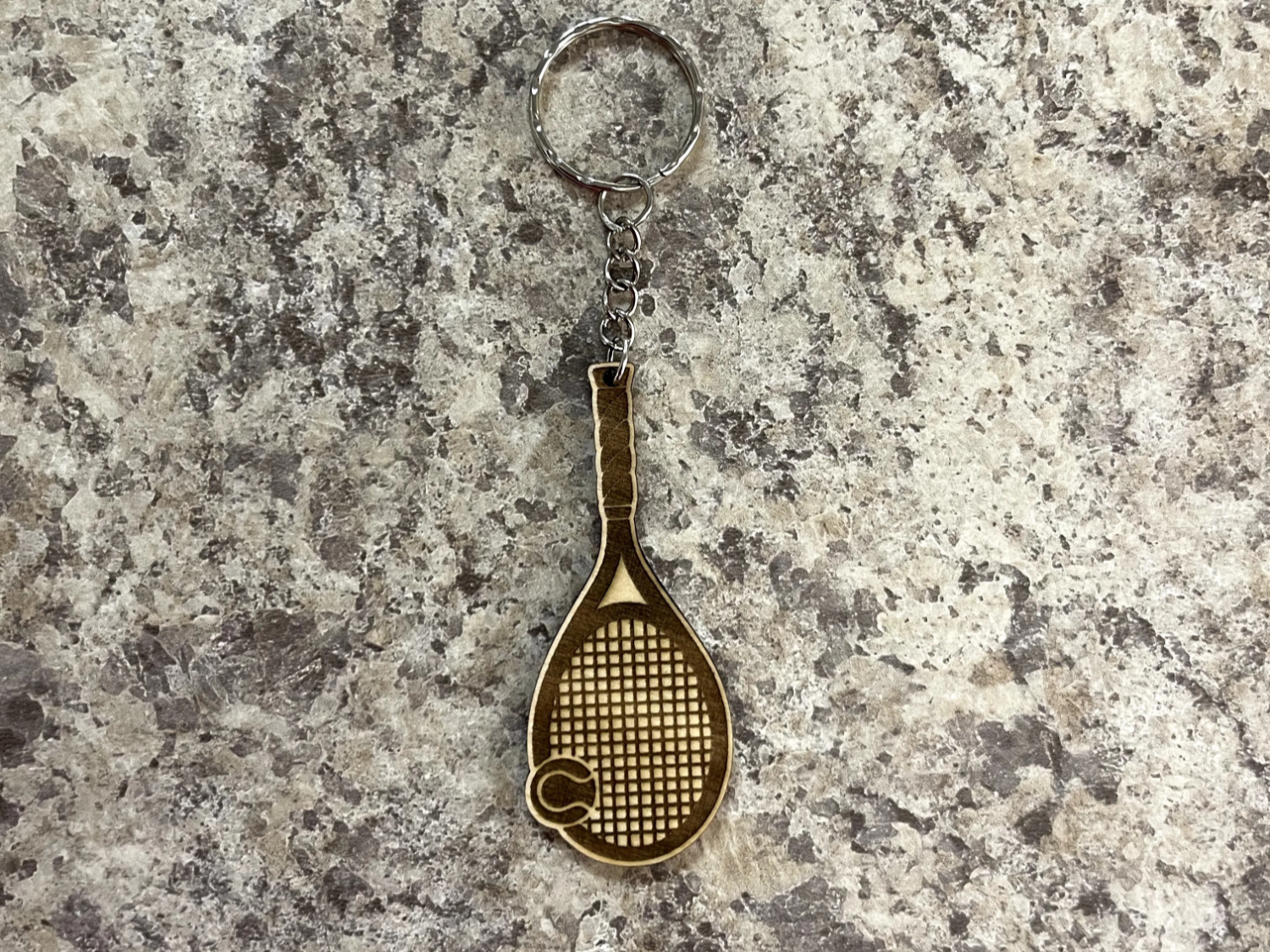 Wooden Keychain Tennis sports keychain design