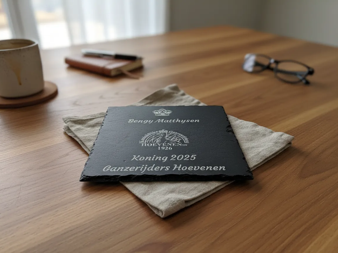 Placa de pizarra para premio con texto y logo personalizados – idea de decoración de pared para oficina