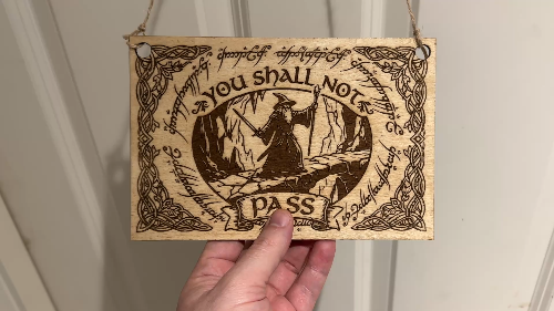 [Laser cut and engrave] LOTR Do/Not Disturb Sign