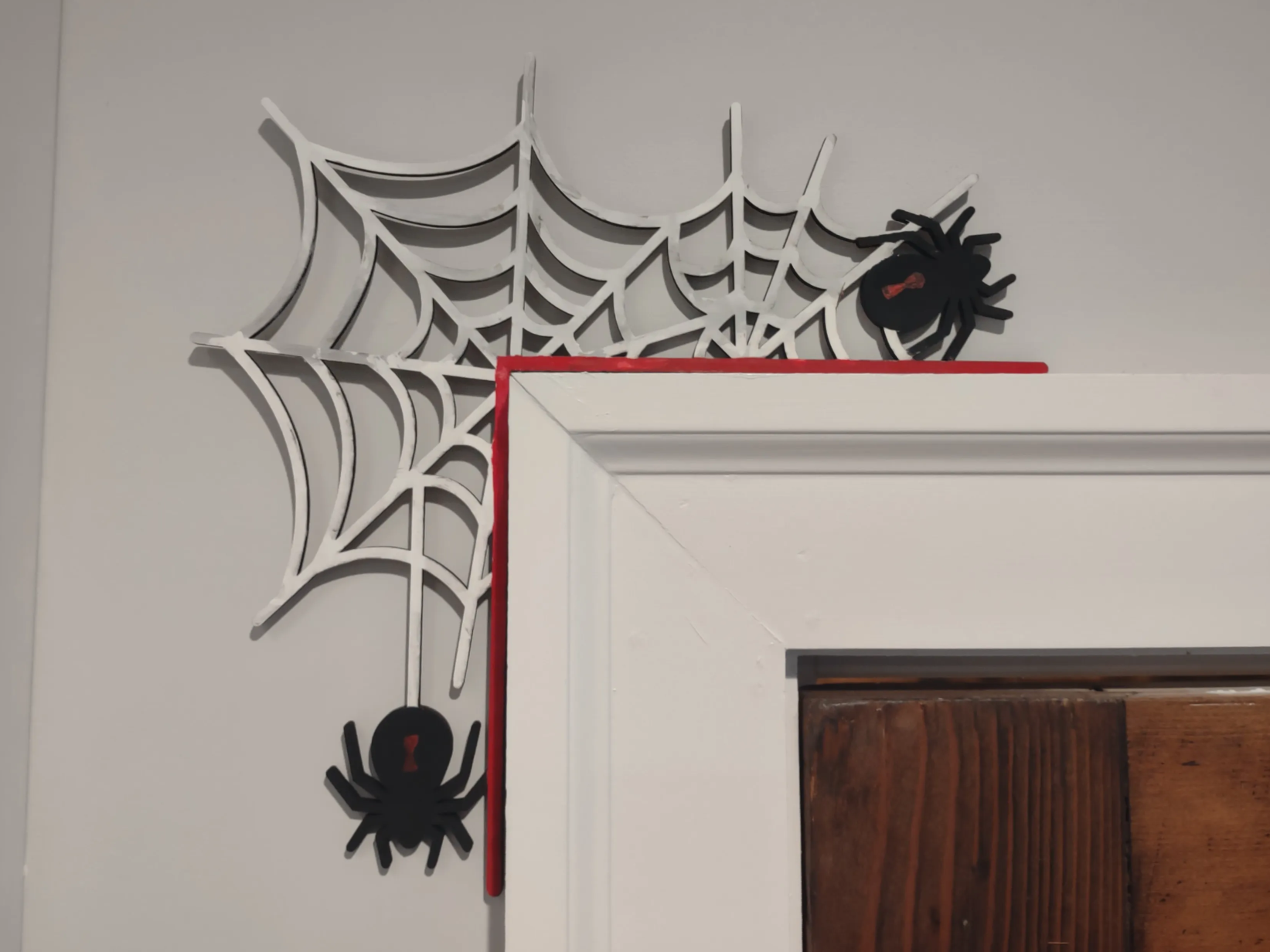 Décoration d'angle de porte toile d'araignée, décoration d'Halloween pour extérieur découpée au laser