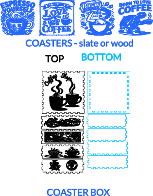 coffee coaster set and box.xcs
