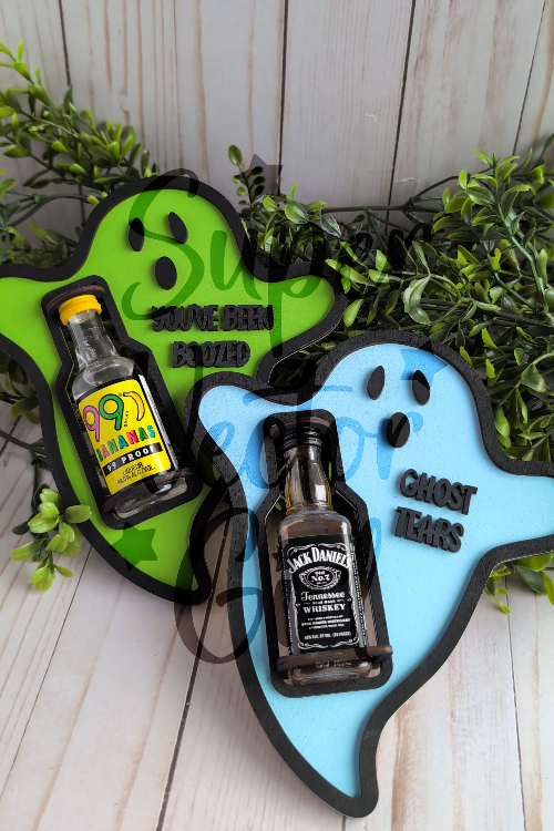 [Laser cut and engrave] Ghost Shot Bottle Mini Shooter Holder for Halloween