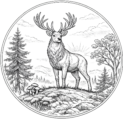 Hirsch auf Waldlichtung.xcs