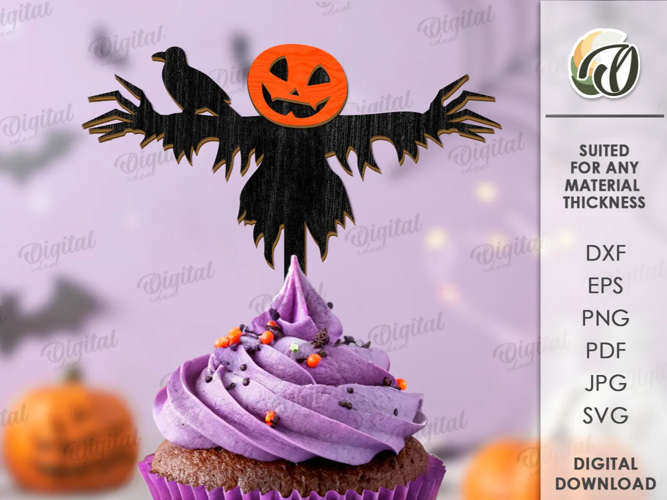 3D Halloween scarecrow cake topper