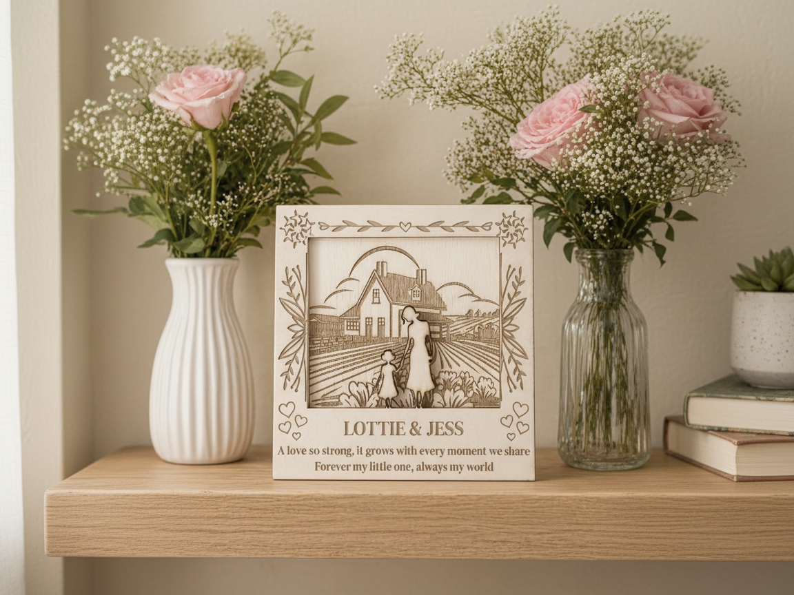 Mother and Child Farmhouse Keepsake Plaque gift design