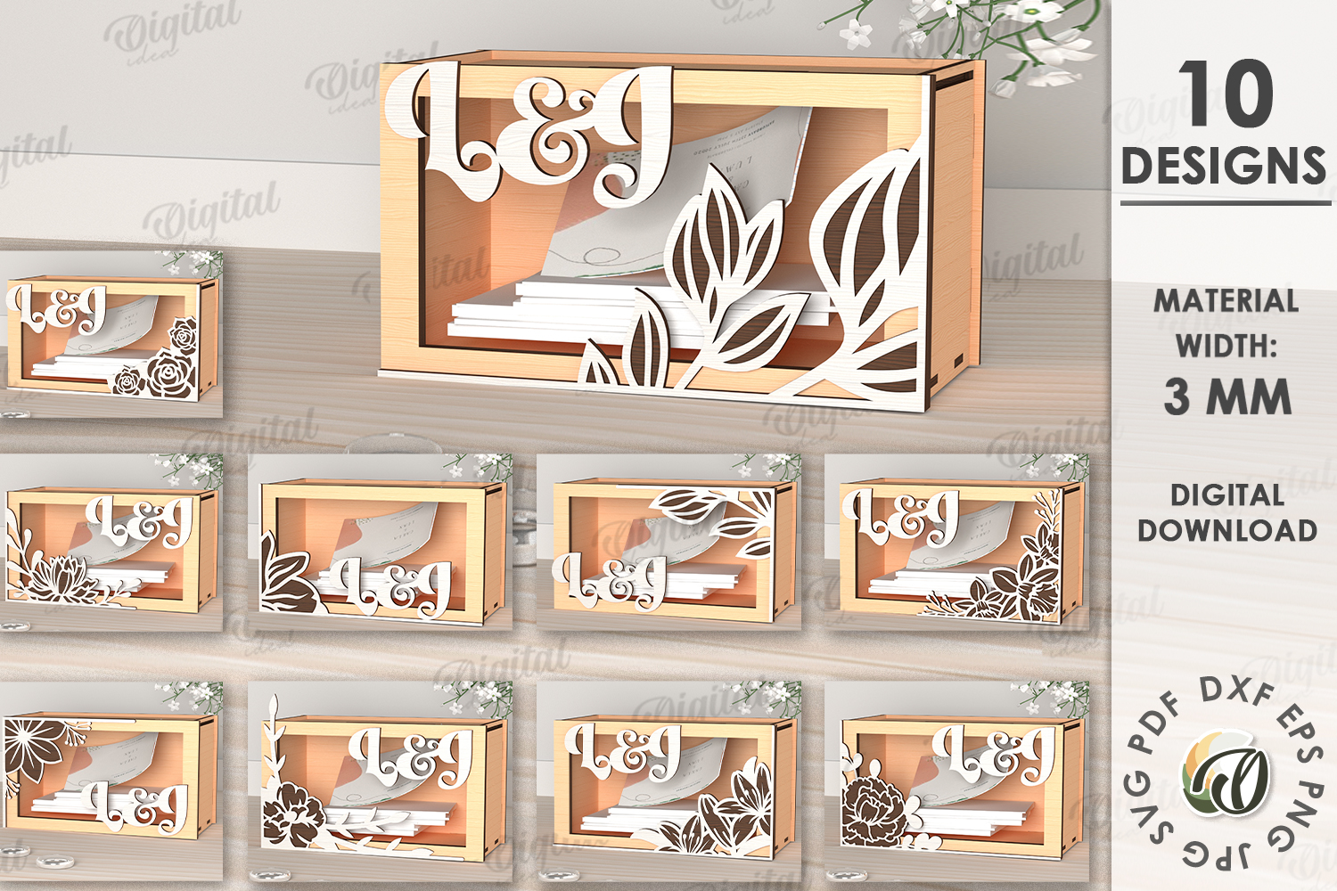 Wedding Memory Box Bundle (3D Keepsake Set) wooden box idea