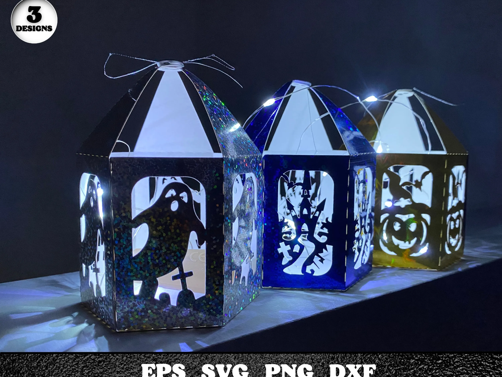 Halloween Lanterns Paper Cut Bundle - Ready to Use Files - Atomm