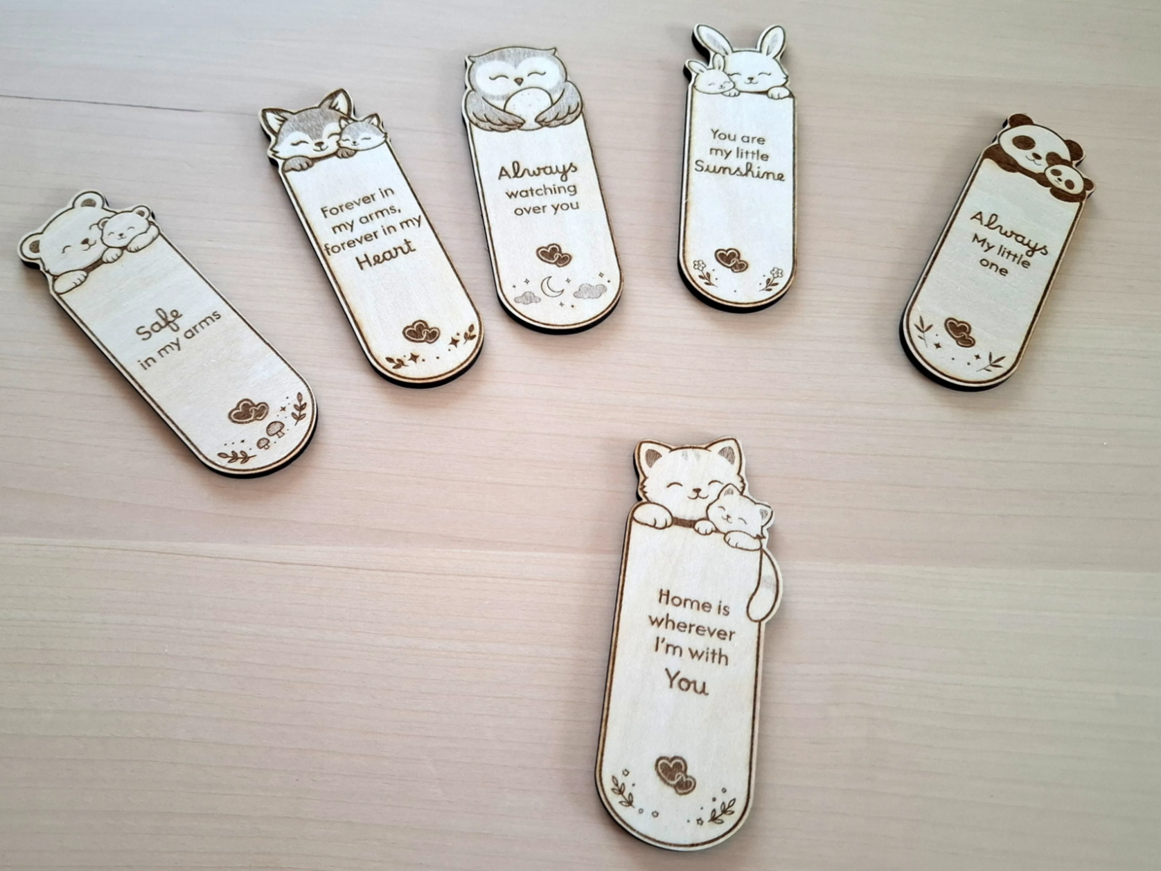 Cat: Maternal Love Animal Bookmarks mother's day gift design