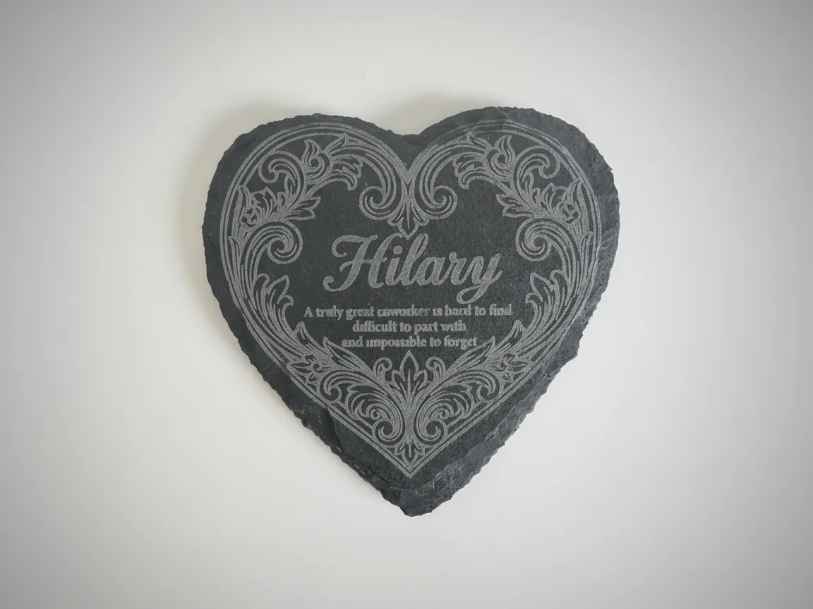 Heart-Shaped Slate Plaque, Personalized Text memorial sympathy gift design