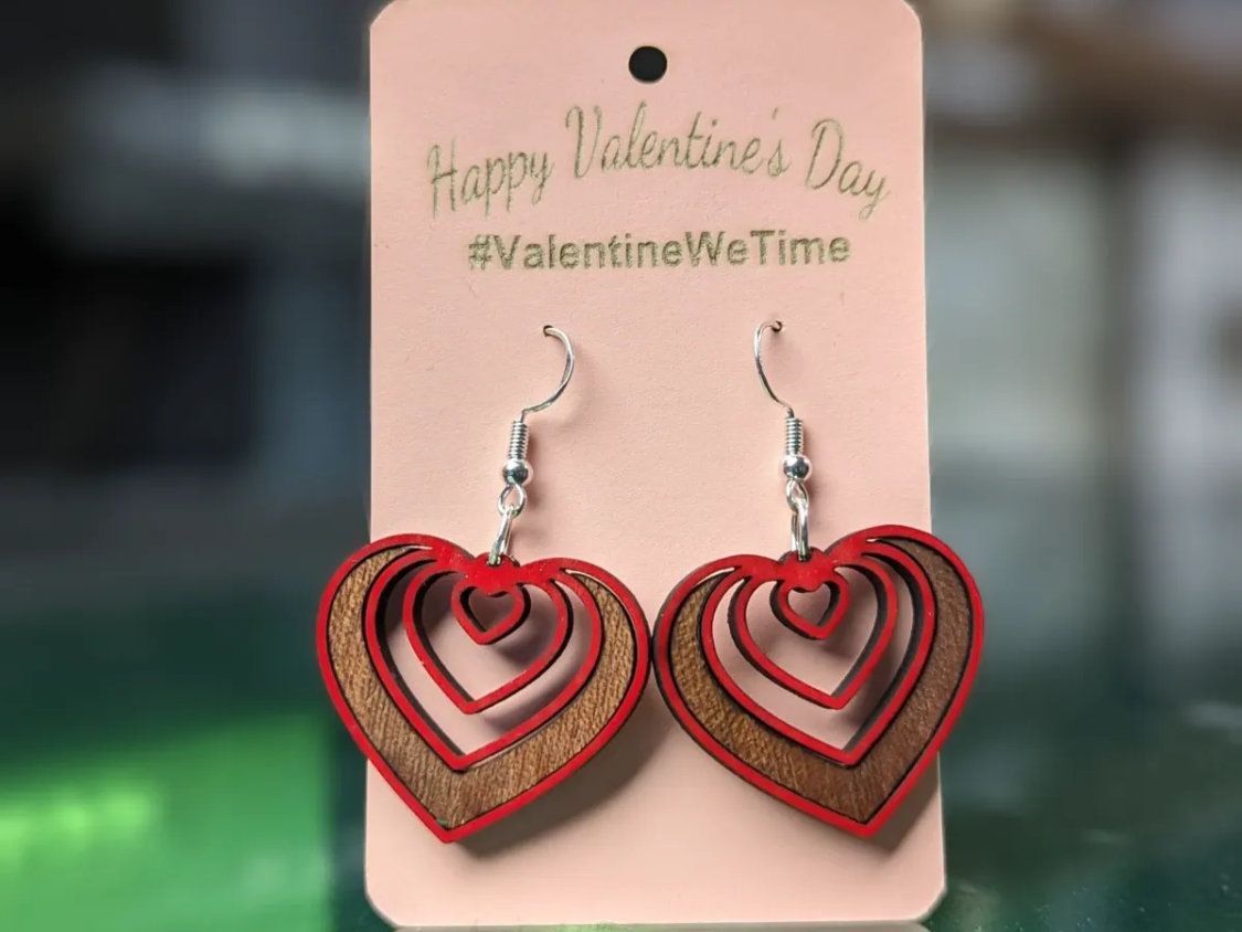 2 Tone Valentine's Earrings valentines day gift design