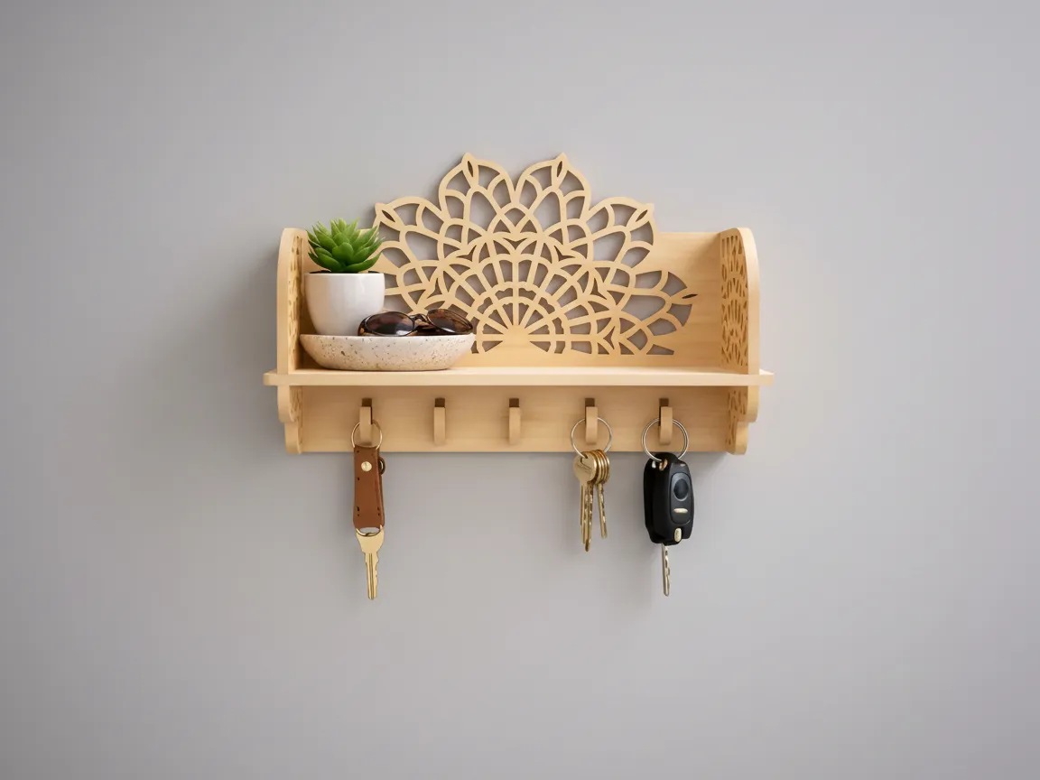 Mandala key holder shelf entryway organizer